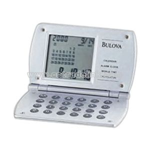 Clock with world time calendar