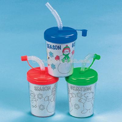 Color Your Own! Holiday Sipper Cups