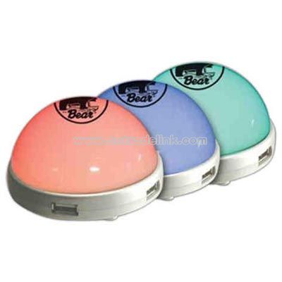 Color changing USB hub with light