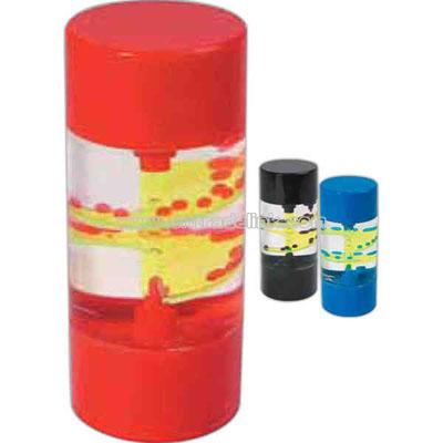 Colored liquid motion spiral timer