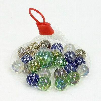 Colorful Glass Marbles in Durable Mesh Bag