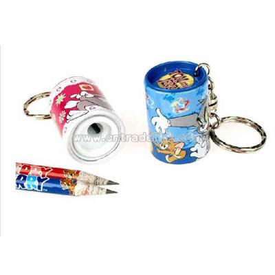 Colorful pencil sharpener keychain