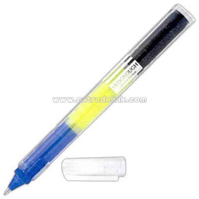 Combination highlighter with ballpoint pen