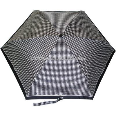 Compact Automatic Open & Close Hound Tooth Umbrella