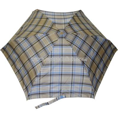 Compact Automatic Open & Close Vintage Check Umbrella