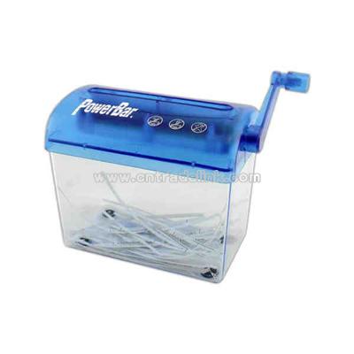 Compact hand held paper shredder