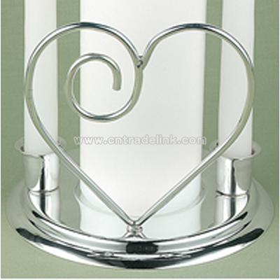 Contemporary Heart Unity Candle Holder Set