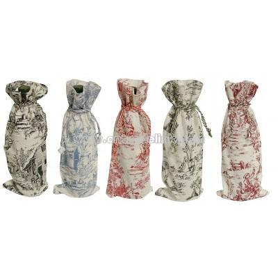 Cotton Wine Bottle Bag Cover, 5 Piece