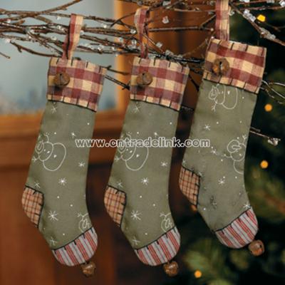 Country Christmas Stocking Ornaments