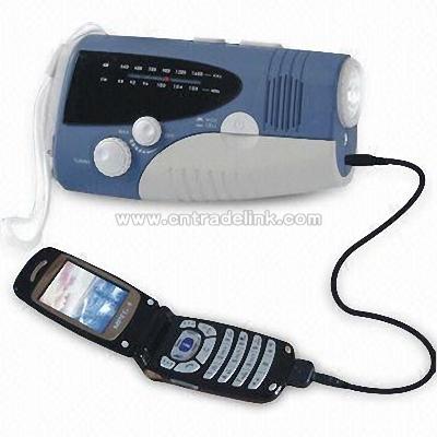 Crank Dynamo Flashlight with Radio