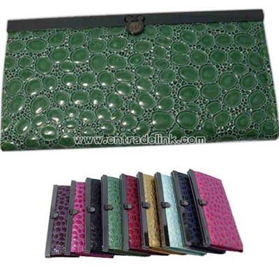 Crocodile faux leather accordion style wallet