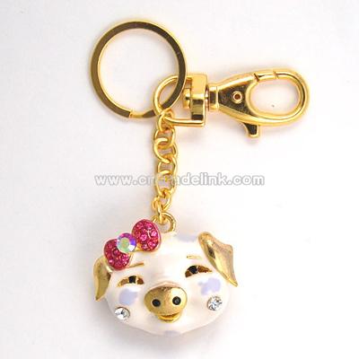 Crystal Pig Keychain / Purse Charm