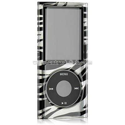 Crystal Silver Zebra-stripe Case for Apple iPod Nano 4G