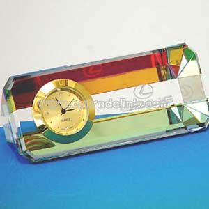 Crystal beveled rectangle clock