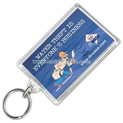 Crystal clear acrylic, large rectangle shape key tag