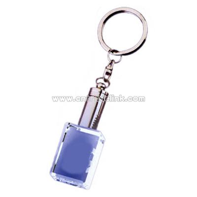 Crystal key holder with split ring and LED light