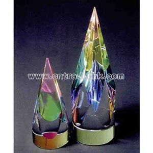 Crystal rainbow cusp paperweight