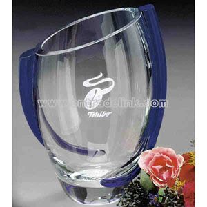 Crystal trophy vase
