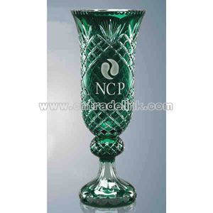 Crystal trophy vase