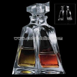 Crystal twin decanters