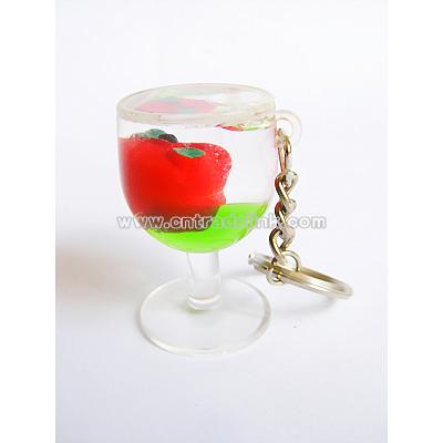 Cup Shape Liquid Keychain