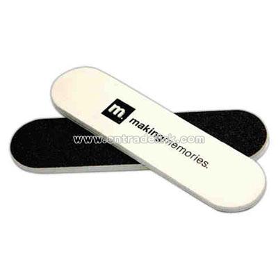 Cushion foam core emery board with a buffer