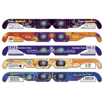 Custom 3D fireworks eyeglasses with detachable coupons