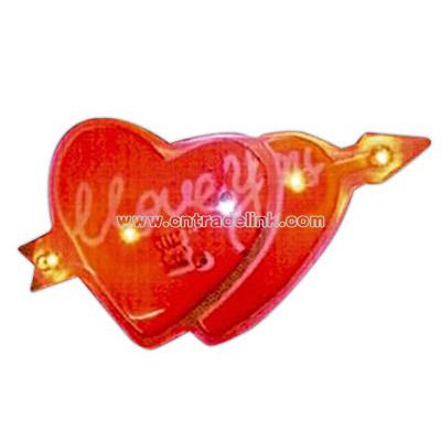Custom two hearts shape flash lapel pin