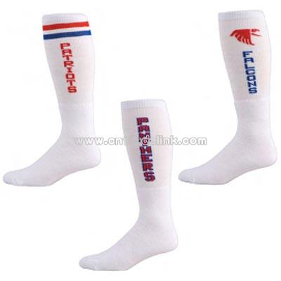 Customized 80/20 acrylic nylon sock with knit-in design