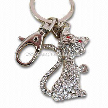 Cute Keychain with Rhinestone Material