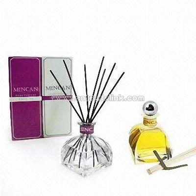 D-Shape Glass Bottle Reeds Fragrance Diffuser Set