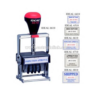 Dating die plate metal self inking stamp