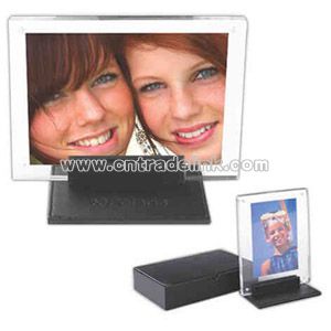 Deluxe black bonded Leather photo frame