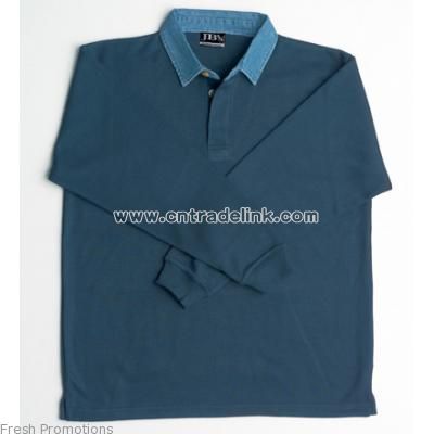 Denim Collar Rugby Top