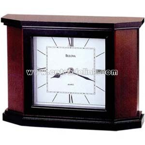 Desk clock in solid wood case