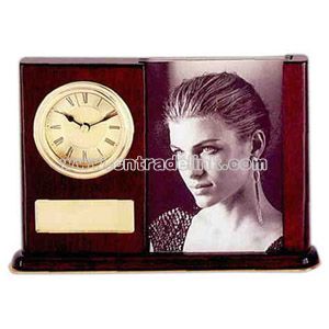 Desk clock photo frame