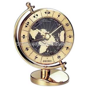Desk clock with solid brass case