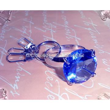 Diamond Keychain - Round Blue