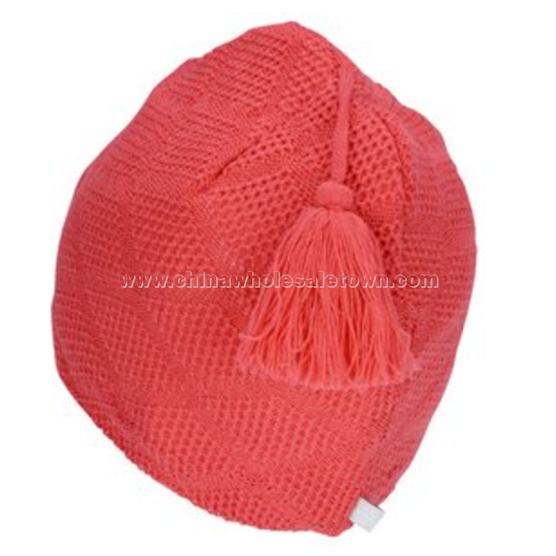Diamond Knit Pom Pom Beanie