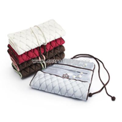 Diamond-pattern Silk Jewelry Roll