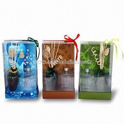Diffuser Oil Bottles with Bamboo Incense Stick Set