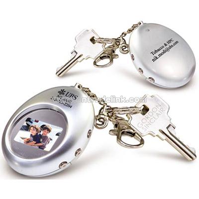 Digital Oval Keychain