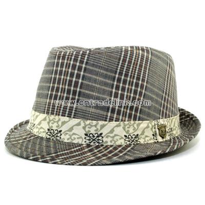 Direction Plaid Fedora hat