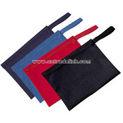 Document bag with large zippered main compartment