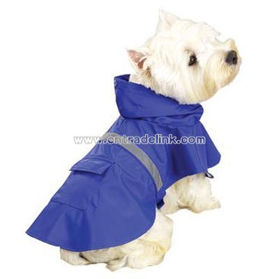 Dog Rain Coat - Yellow w/Reflective Stripe - Medium