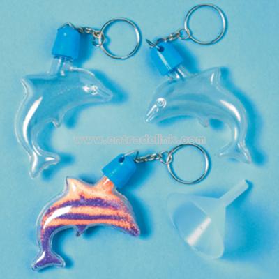 Dolphin Sand Art Bottle Key Chains