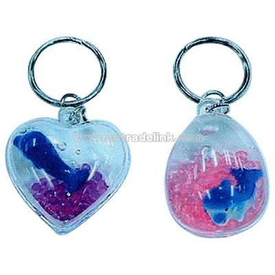 Dolphin in water key chain in assorted shapes