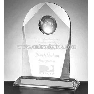 Dome shaped optic crystal award