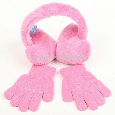Dora Ear Muff Gloves-Pink
