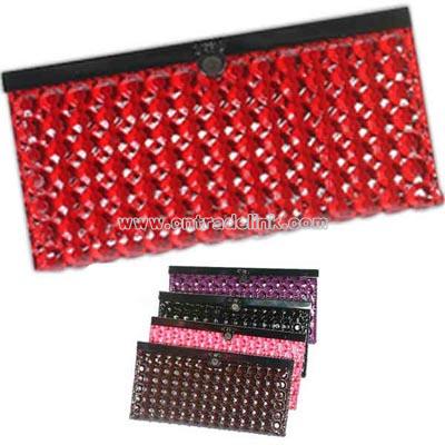 Dots pattern faux leather accordion style wallet